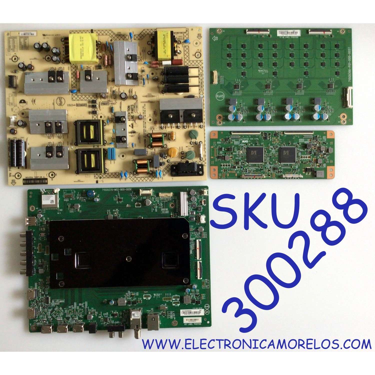 KIT DE TARJETAS PARA TV VIZIO / NUMERO DE PARTE MAIN XICB0QK008 / 715G9370-M01-B00-005K / T-CON 55.55T32.C32 / 5555T32C32 / DRIVER LNTVHU16ZXAB2 / 715G9366-P01-000-005T / FUENTE ADTVH1825AAY / 715G9147-P01-001-003H / PANEL TPT550U1-QVN05.U / MODELO P55-F1